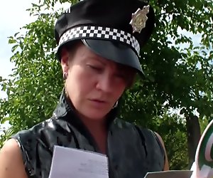 young police woman punished a dirty driver
