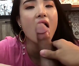 asian cute girl tongue job very sexy