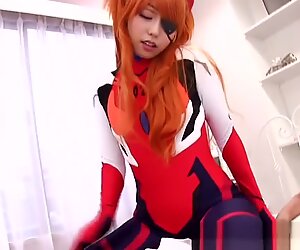 Japanese ginger doggystyle fucked in costume