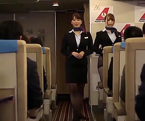 Hot japanske kvinder flyselskab værtinder seksuelle tjenester til forretningsmænd