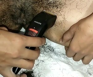 Simmy kali pertama trimming and mencukur hair removing with punjabi audio