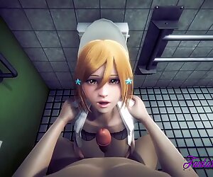 Bleekmiddel hentai - orihime in het toilet boobjob en geneukt - anime manga japanse striptekening 3d porno